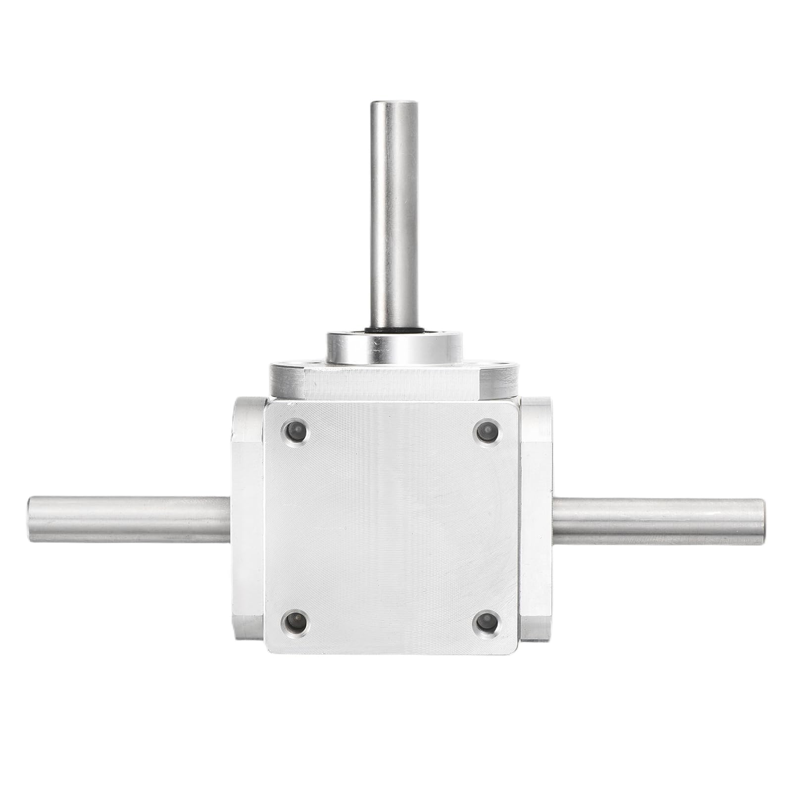QUARKZMAN Getriebe 90 Grad Rechtwinkel Kegelgetriebe 1:1 Vorwärts Doppelausgangswelle 1 Modul 20 Zähne Kegelrad Aluminiumrahmen Einfaches Mechanisches DIY Modul 8mm Welle 118x87x30mm(LxBxH)