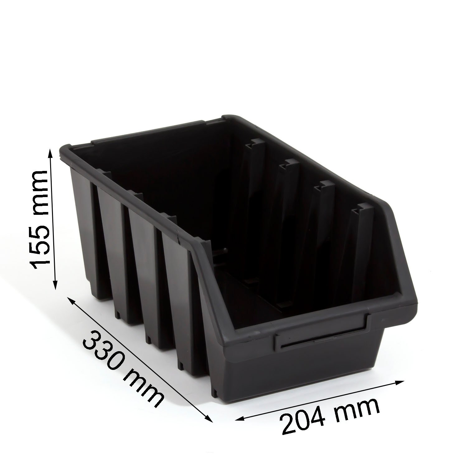 Set 30 box contenitori di stoccaggio sovrapponibile Ergobox 33 x 20,4 x 15,5 cm, misura 4 colore: nero