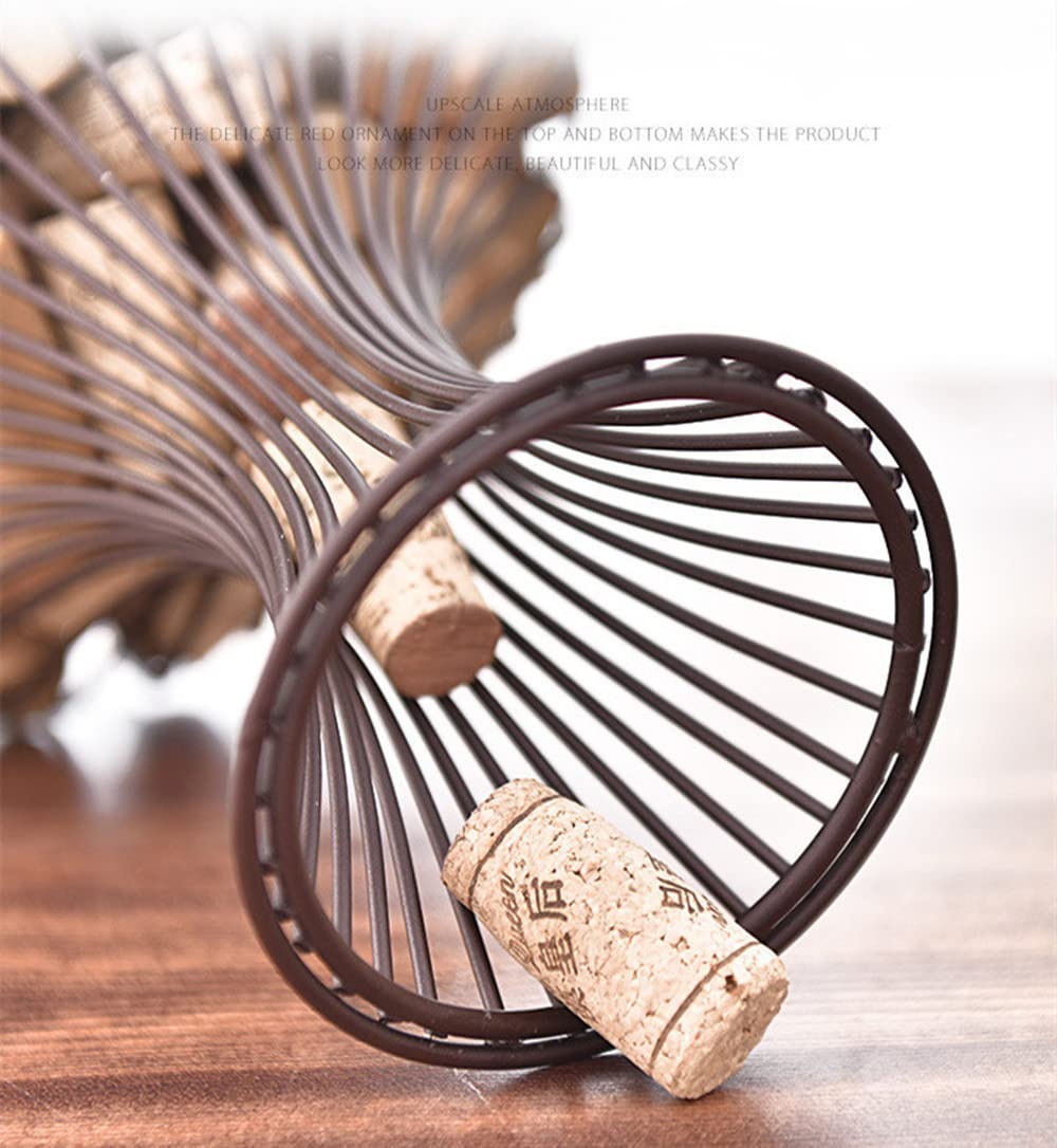 Fantasee - Supporto in sughero per vino, contenitore per tappo di vino, cestino portaoggetti per cucina, casa, amanti del vino (bronzo opaco)