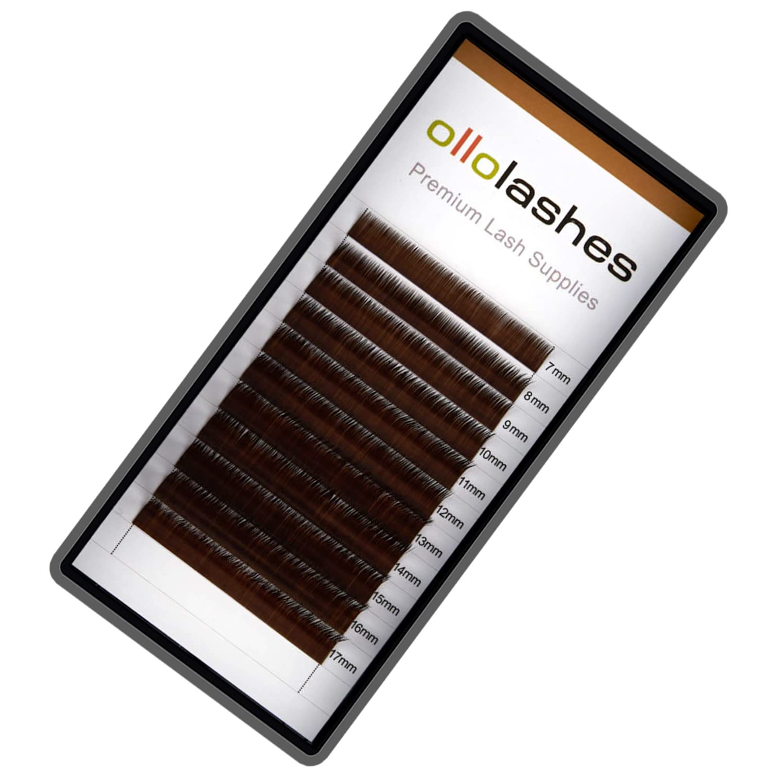 Brown LU(M) Curl Lash Extensions 0.07mm Mix 7-17mm 7mm, 8mm, 9mm, 10mm, 11mm, 12mm, 13mm, 14mm, 15mm, 16mm, 17mm Brown Color Eyelash Extensions