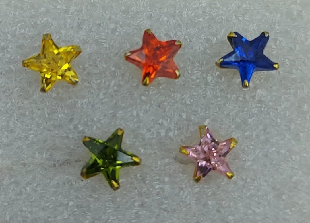 Gold-Plated Plated Metal, Alloy, Brass, Tungsten Nose Stud (Pack Of 5) Gold::Multicolor-image-19