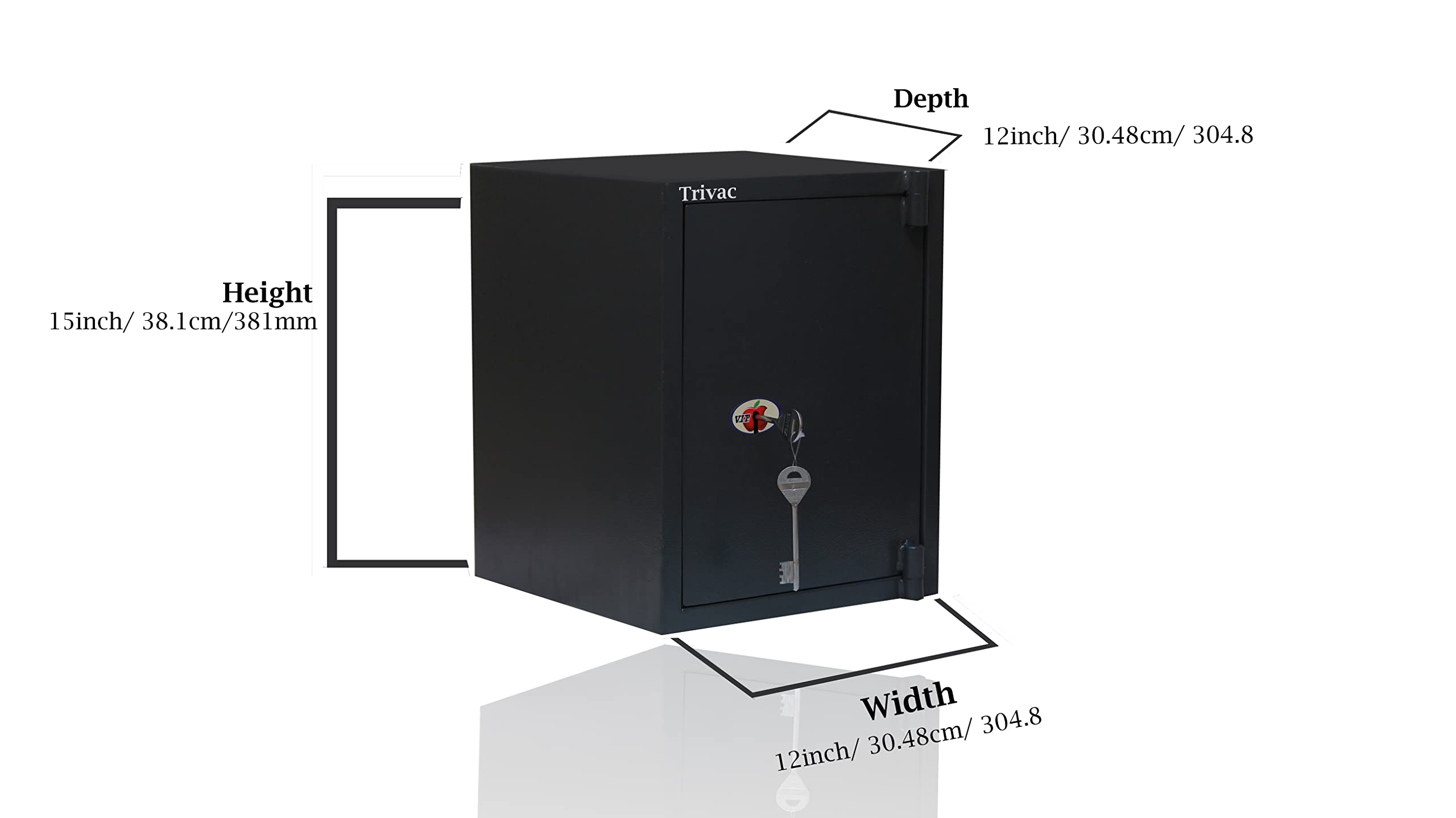 Mechanical Safe locker Intelligent Deposit Security box Lockers for Home,Office,Hotel,Profession Institutes(15"12"12") Inch-Dark Grey 4