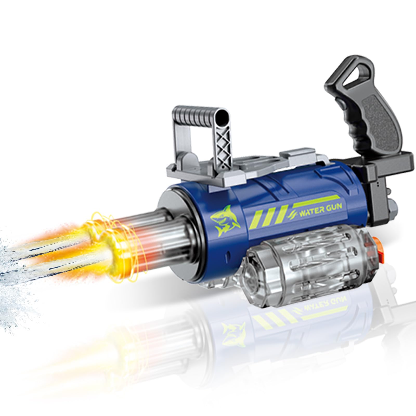 UROINT Electric Water Gun for Kids, Powerful Automatic Water Pistol Blaster Toys with Led Light, Transparent Squirt Gun Electric Long Range Pool Party Gift for Adult Boys Girls (Gatling Blue) — image 1