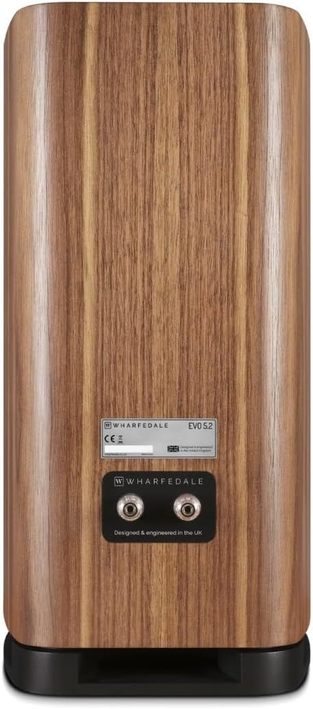 Wharfedale EVO 5.2 Standmount Speakers (Pair) – 6.5″ Kevlar Woofer, Soft Dome Midrange, AMT Tweeter, 3-Way Bass Reflex (Walnut)