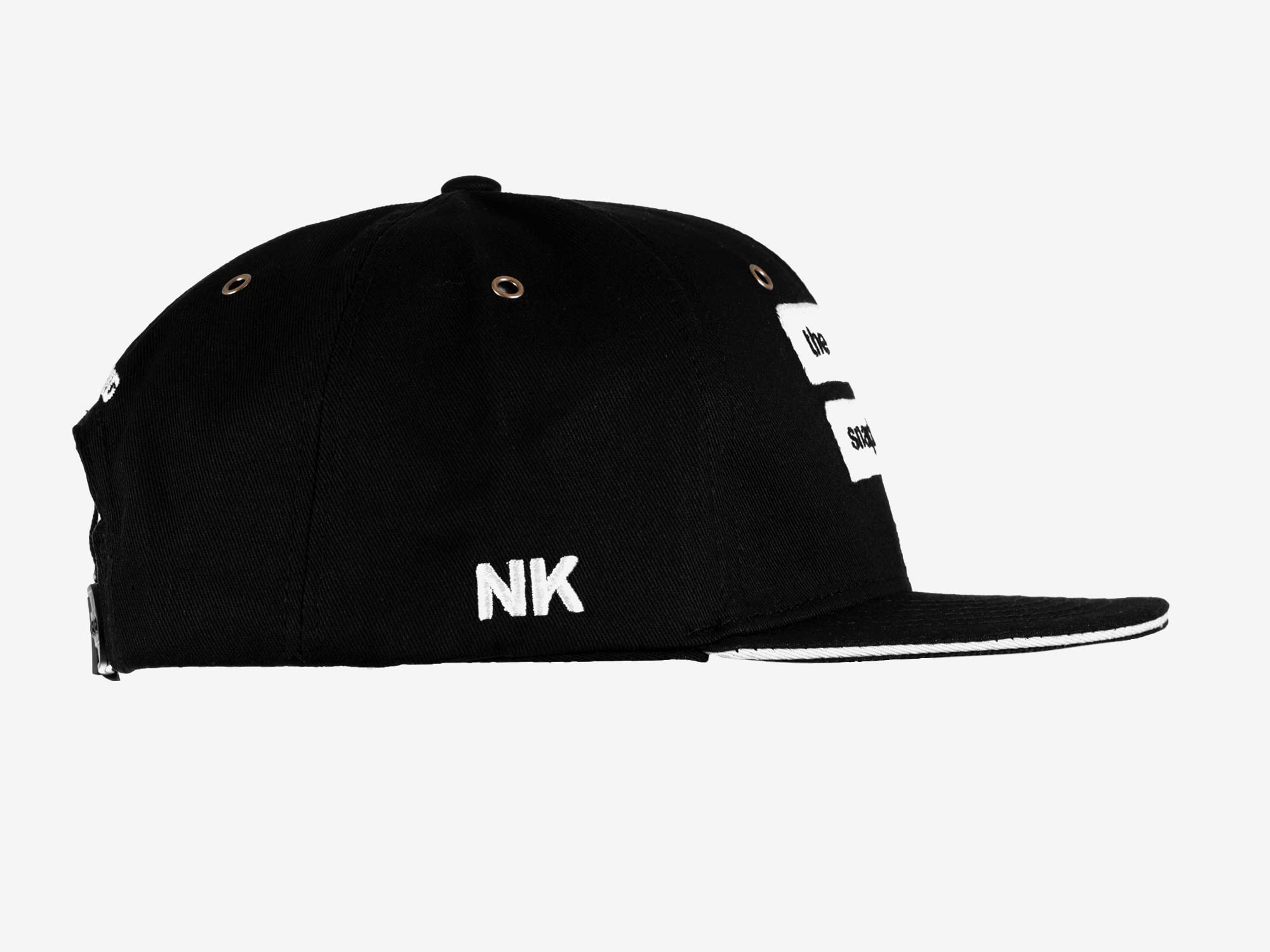 Nebelkind Snapback-Cap-Herren Damen Society Schwarz, Sandwich Schirm, Einheitsgröße OneSize, Größenverstellbar, Unisex, hochwertige Basecap trendig, Streetwear Style, Baseball-Kappe mit geradem Schirm