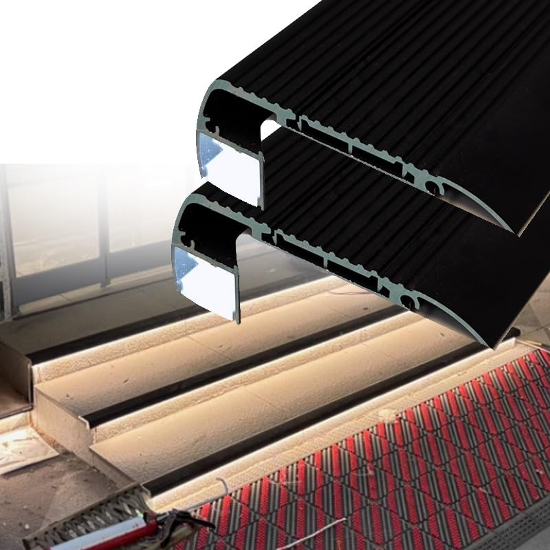 Nez de marche d'escalier contre les glissades avec ce lot de 2 protections noires faciles à poser