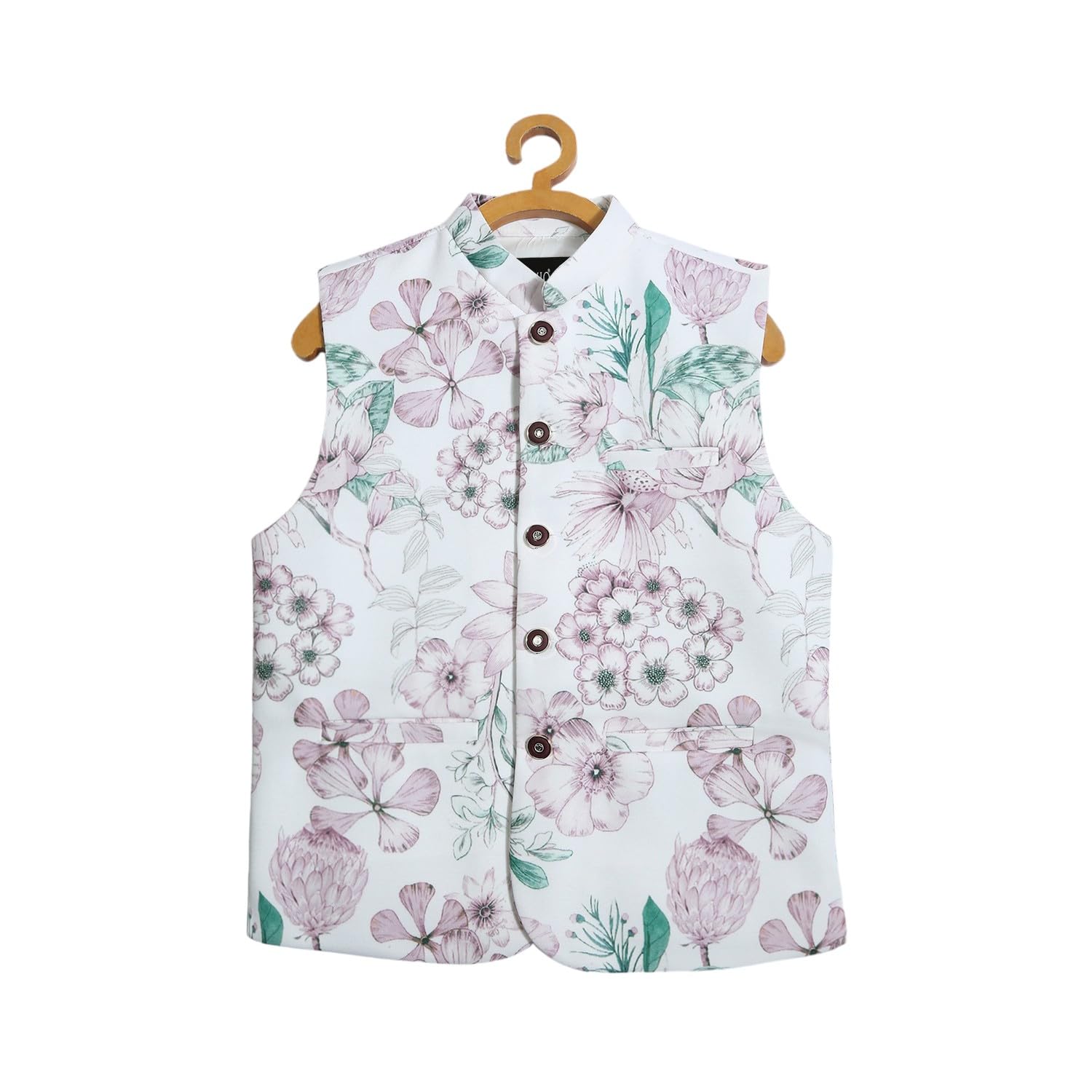 CAVIO Boys Traditional Floral Printed Nehru Jacket 2