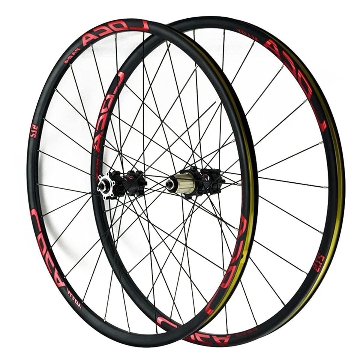 ZFF MTB Ruote 26/27.5/29 Pollici Rilascio Rapido Freno A Disco Ciclismo da Montagna Rim Ruote per 7 8 9 10 11 12 velocità Cassetta Ruota Libera 24 Buche (Color : Red 1, Size : 29in)