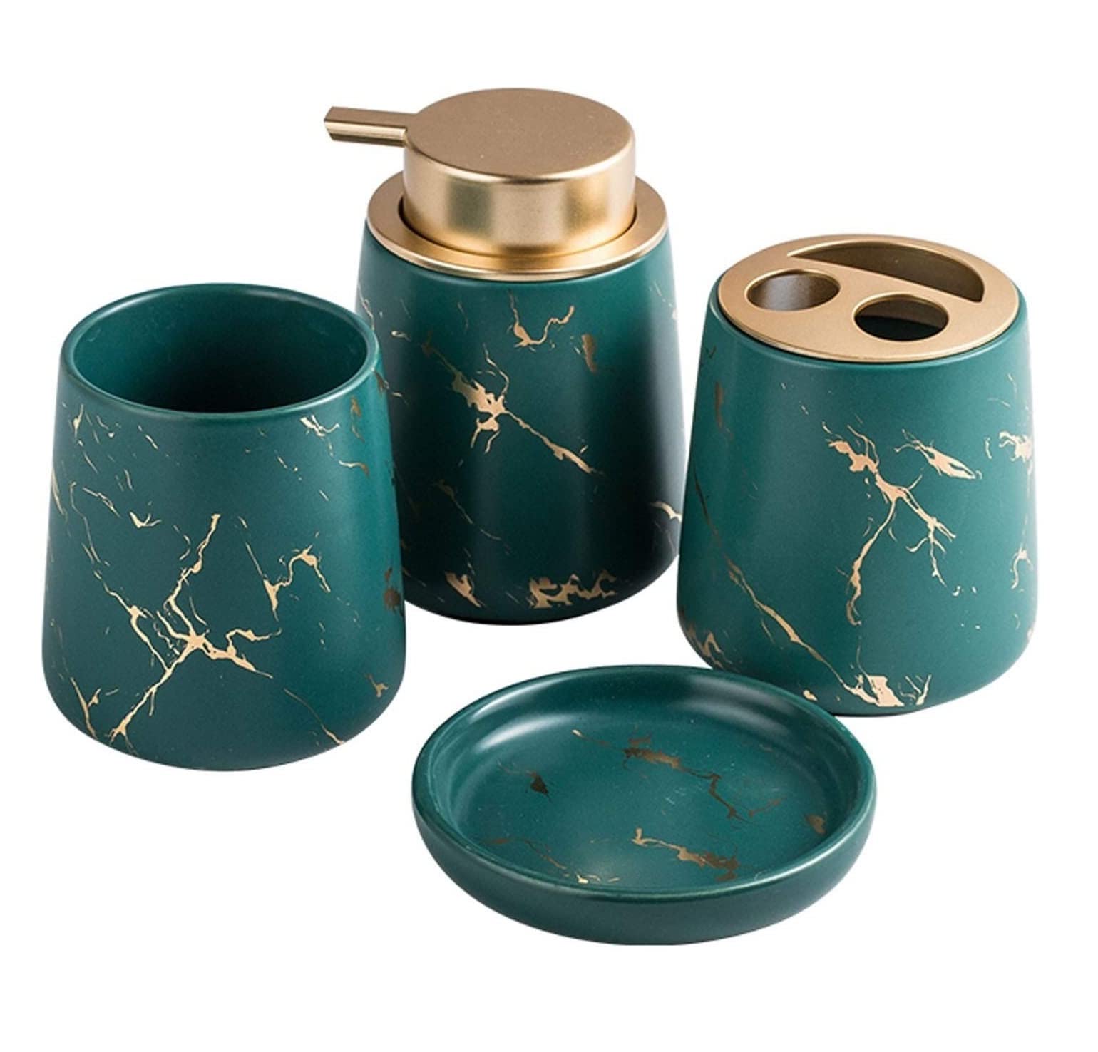 Lyvqzpwlr Grün Ceramic Marble Bathroom Set