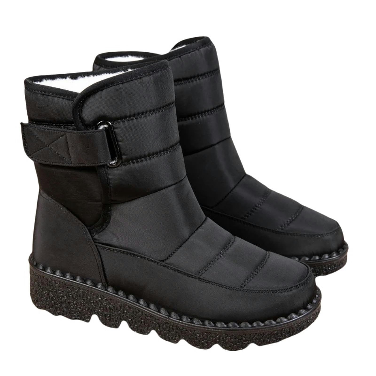 Bottes de Neige pour Femmes Femmes Chaud Hiver Simple Épais Grande Taille Bottes De Neige