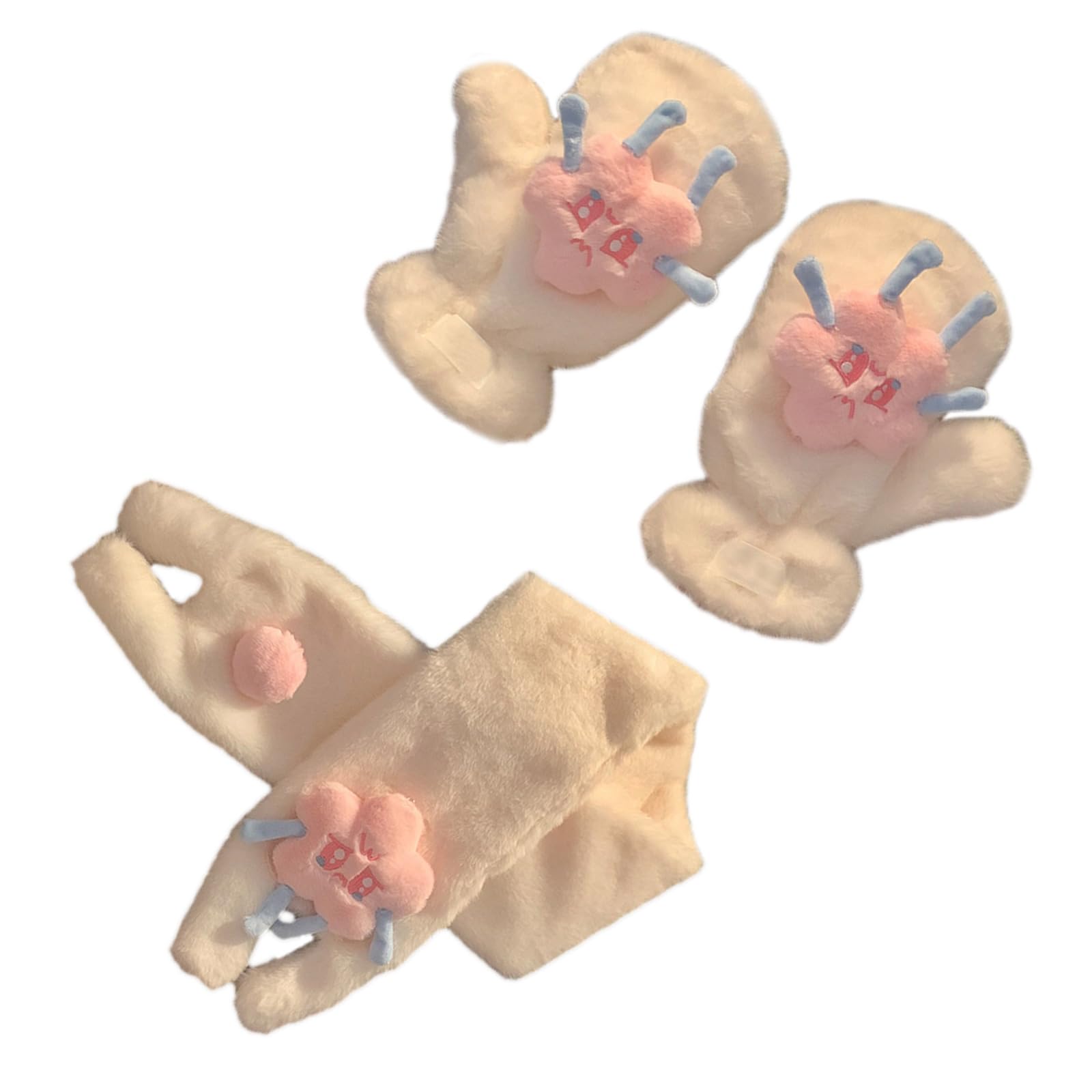 Guantes de invierno térmicos y bufanda transpirable con estampado de estrella 8