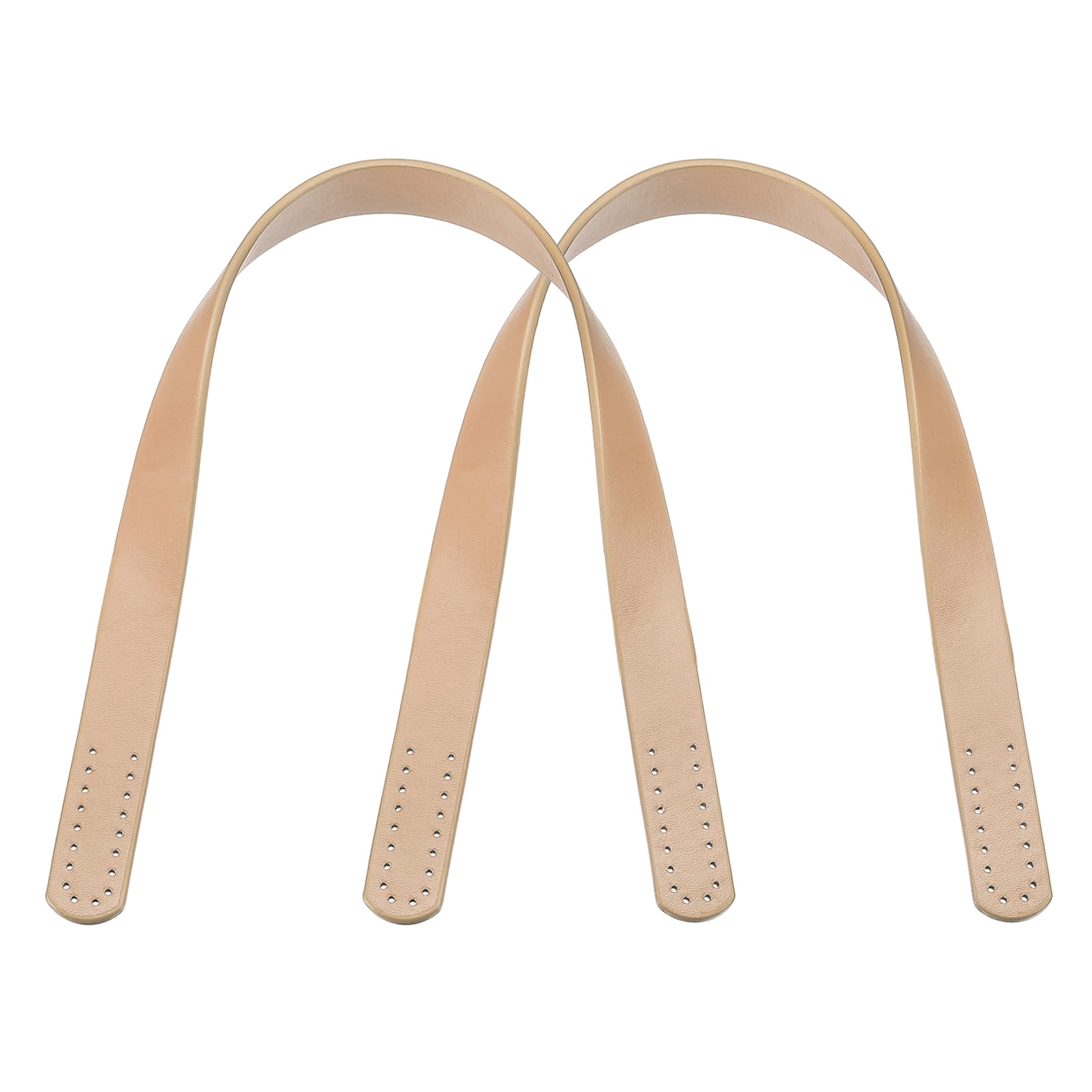 PATIKIL Leather Bag Handle Strap, 2 Pcs 17.7" L 1/16" W Replacement Leather Purse Straps Sew on Bag Handle for Purse Handbag Shoulder Making, Apricot Cream