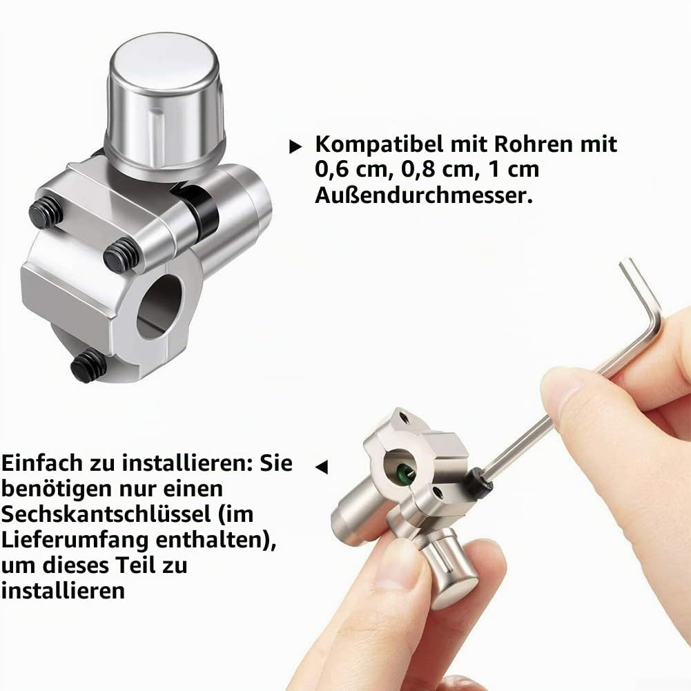 BPV31 Piercing-Wasserhahn-Ventil-Kits, kompatibel mit 1/4 Zoll Außendurchmesser, 5/16 Zoll und 3/8 Zoll Rohren, für Kühlschrank-Manometer