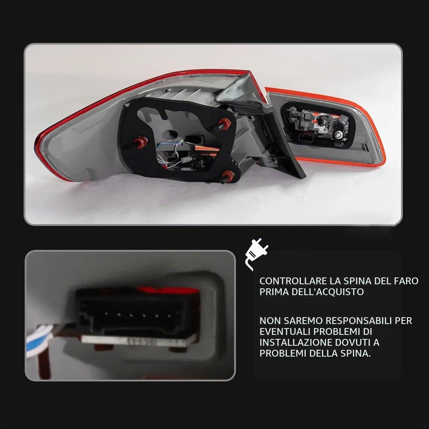 Luci Posteriori Auto per BMW M3 E92 330i 335i 2006-2013, Lampade Luci Posteriori A LED Auto Posteriore Stop Luce,B-Smoke