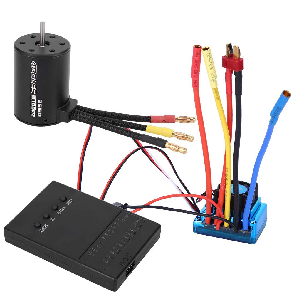 Zestaw silników 3650, silnik 3100KV + karta programowa + bezszczotkowy regulator 45A/60A/80A/120A odpowiedni do części samochodowych RC 1/10 (60A)