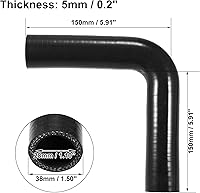 Vista 3 de X AUTOHAUX 1.102 in 1.10 "ID 90 grados codo silicona reductor manguera curva Turbo agua intercooler negro