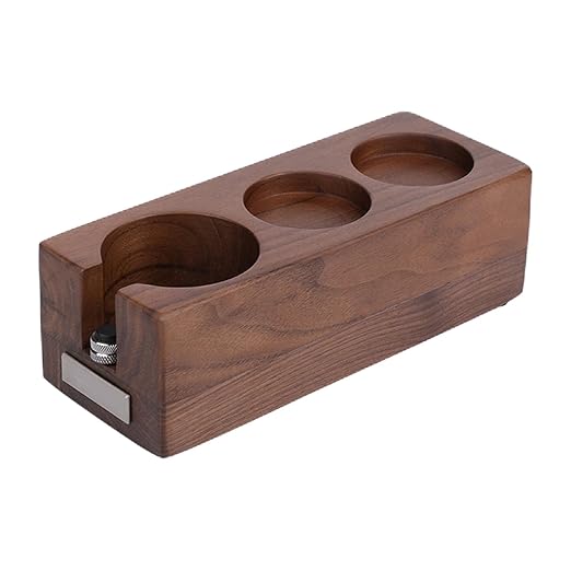 VMS INDIA Wood Tamping Station Espresso Tamper Holder 3 Holes Tools Vertical 58MM