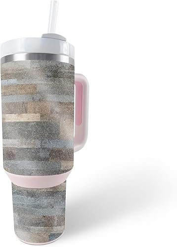 Miniatura 8 de MightySkins - Vaso con purpurina brillante compatible con Stanley The Quencher H2.0 FlowState de 40 onzas, polígono gris, acabado protector y