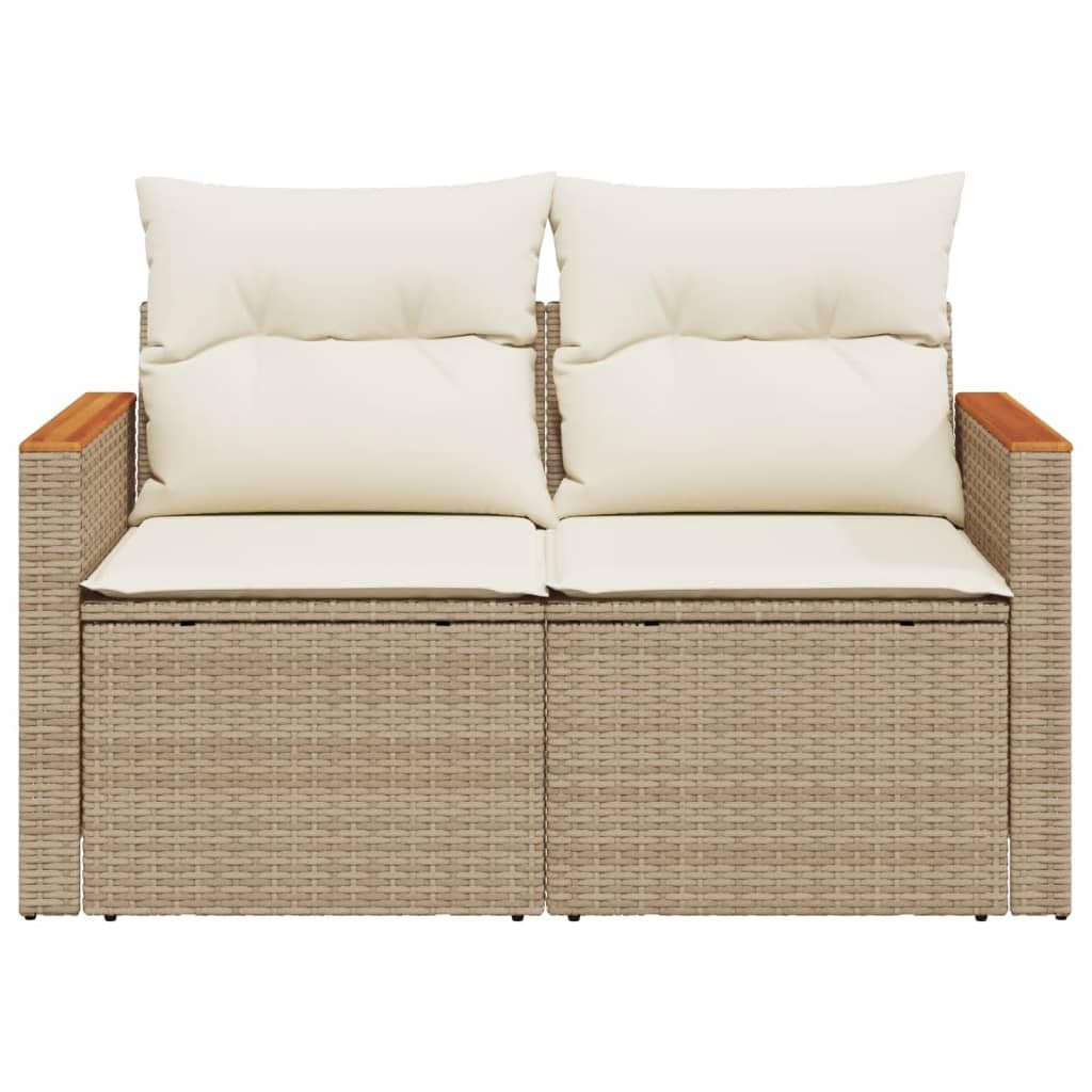 Divano da Esterno 2 posti Divanetti Esterni da Giardino Salotto da Giardino Esterno Divanetti Esterno in Polyrattan-Beige-2 Posti-8