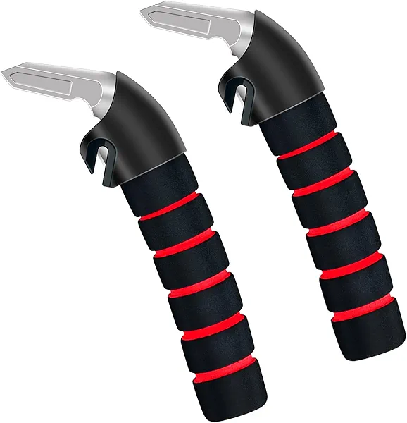 KOUNATSURI 2Pack Car Door Handle for Elderly Car Handle Assist Support Multifunction Handle for Elderly and Handicapped (Red)