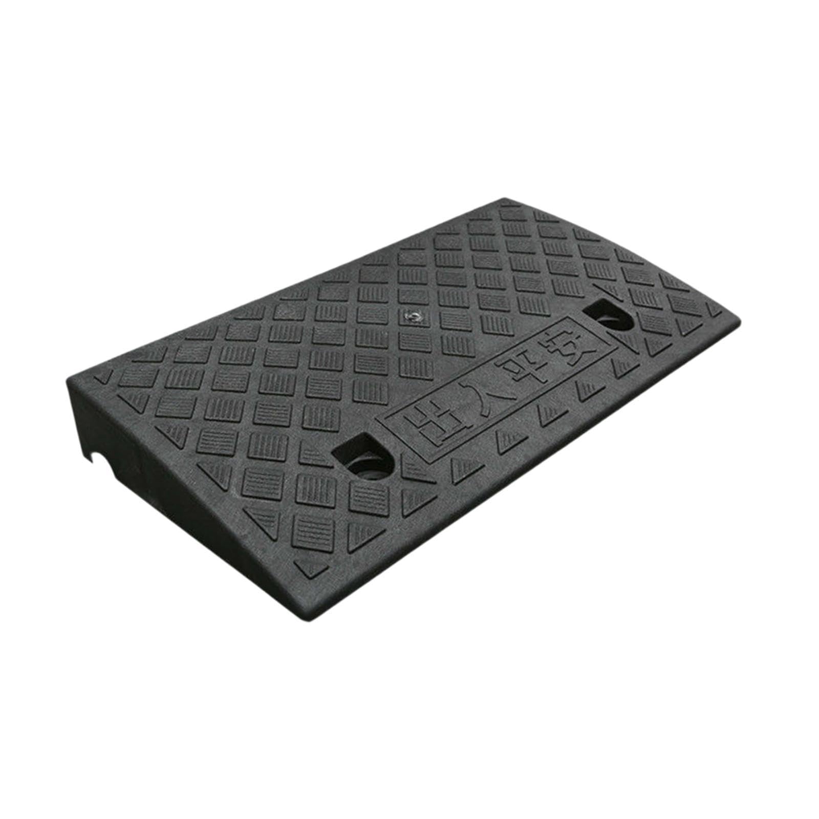 Oshhni Rampa de Almohadilla de pendiente en la carretera Almohadilla de rampa portátil de alta resistencia Rampa de de entrada para camiones Rvs, Alto 6cm Negro