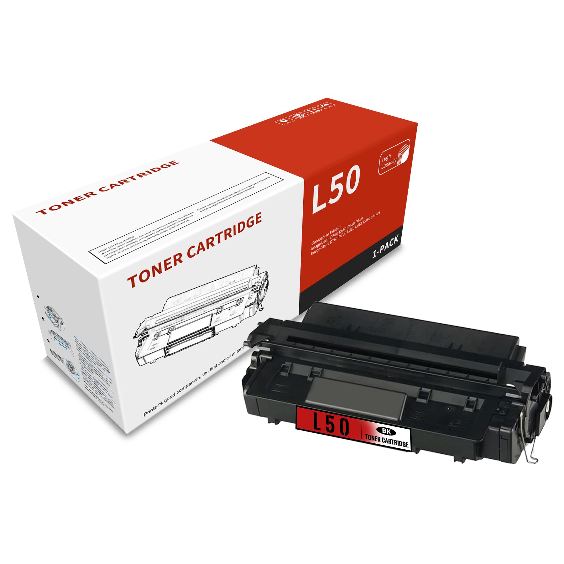 Photo 1 of 1-Pack Black L50 6812A001 High Yield Toner Cartridge Compatible for Canon L50 6812A001 ImageClass D660 D661 D680 D760 D761 D780 D860 D861 D880 Printer (Pages up to 6,000 Page )