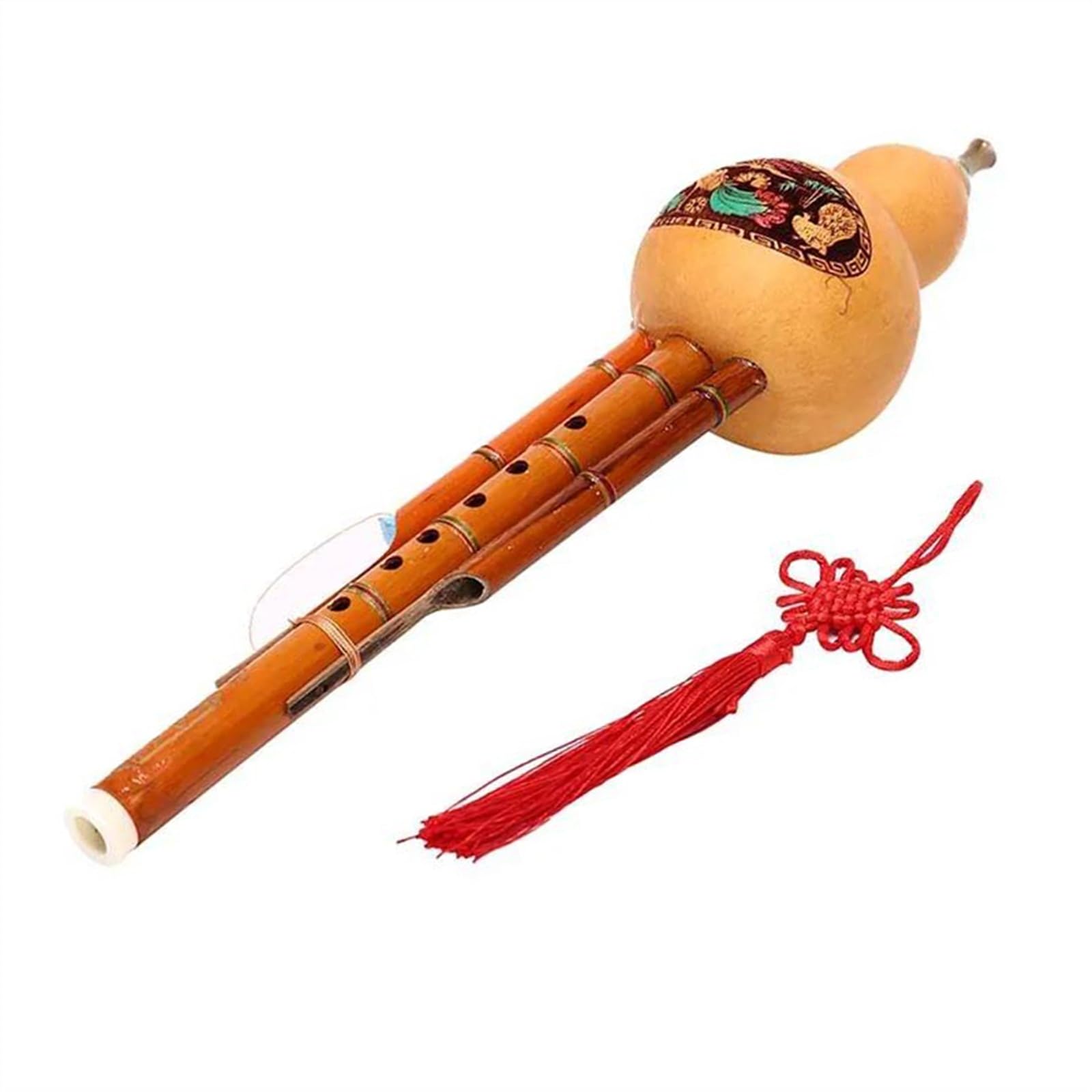 Flauta De Cucurbitáceas De Calabaza Hulusi De Bambú Hecha A Mano China, Instrumento Étnico Con Estuche Hulusi Profesional