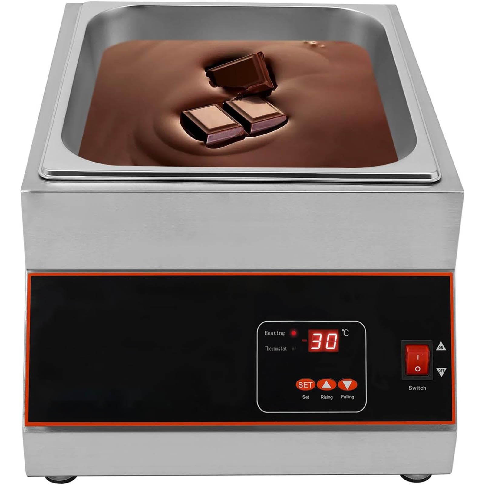 Tempéreuse à Chocolat numérique,Appareil à Fondre Le Chocolat Professionnel avec contrôle numérique de la température pour Faire Fondre Le Chocolat,Le Lait et la crème Single-Cylinder