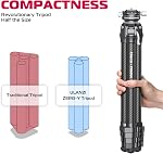 ULANZI Zero Y Trépied caméra professionnel, Voyage léger Fibre carbone appareil photo trépied avec libération rapide 1/4" vis & 360° Balle, pour la plupart des appareils photo/DSLR/Projecteur, Poids 2lb, Charge maximale 39lb