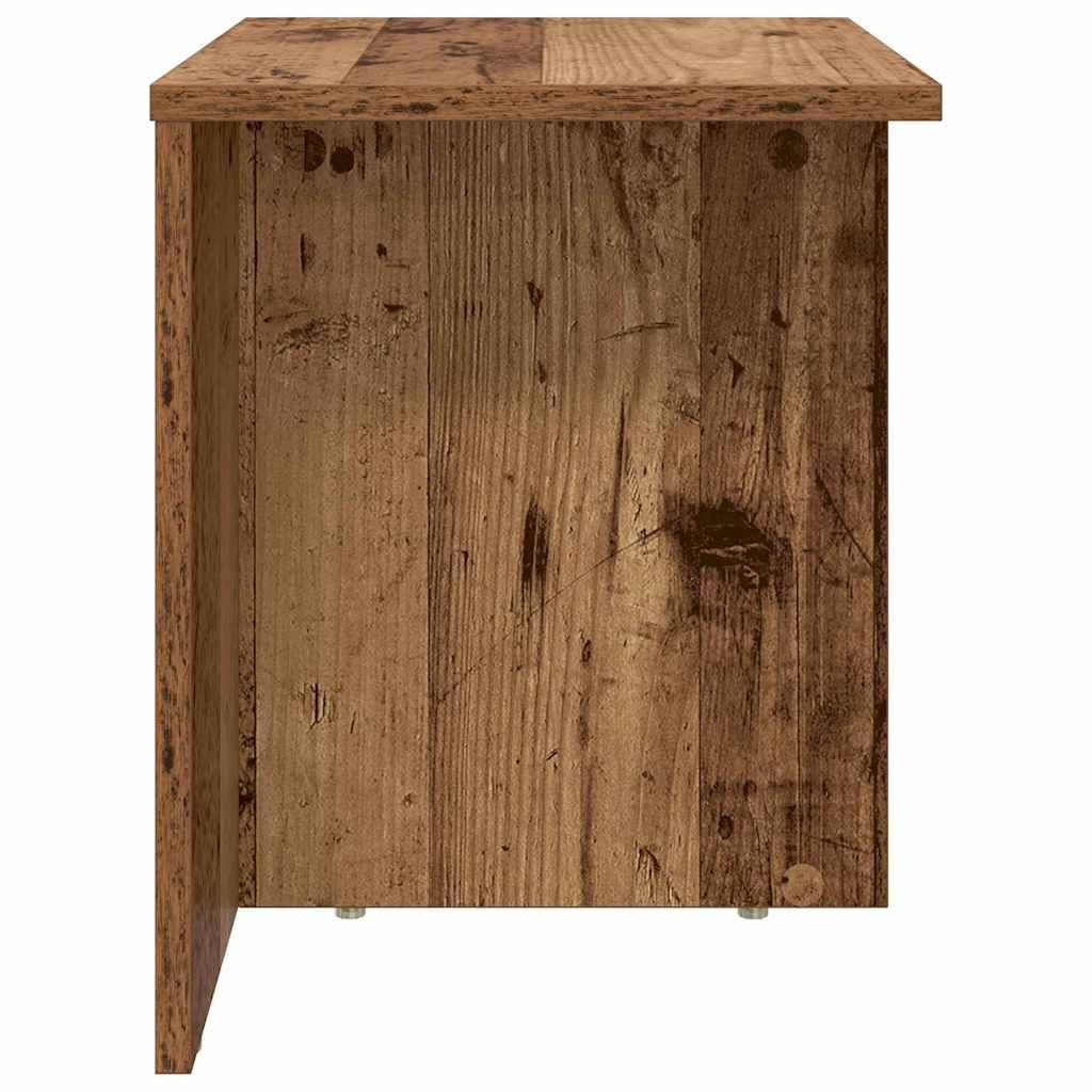 Mesa auxiliar con aspecto de madera antigua, 37 x 32 x 40 cm, moderna mesa de centro de madera con espacio de almacenamiento, mesita de noche pequeña para salón y dormitorio, mesa estable