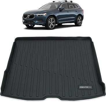 Predator4x4 Car Boot Trunk Floor Mats Designed For Volvo XC60 MK2 2018+ Models Anti-Slip Cargo Interior Accessory Waterproof Heavy Duty Rubber Mat