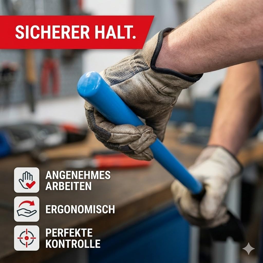 Hebe-/Brechstange 1400 mm blau – C45 Rundstahl, gehärtet, mit Nagelzieher/Nagelheber – Profi Hebe- und Brechwerkzeug für Handwerk, Bau & Renovierung
