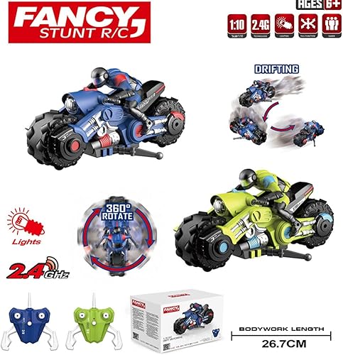 Miniatura 6 de Liberty Imports Vehículo de carreras de bicicleta de deriva con control remoto de motocicleta RC de 2.4Ghz - 110 RC ciclón de alta velocidad y