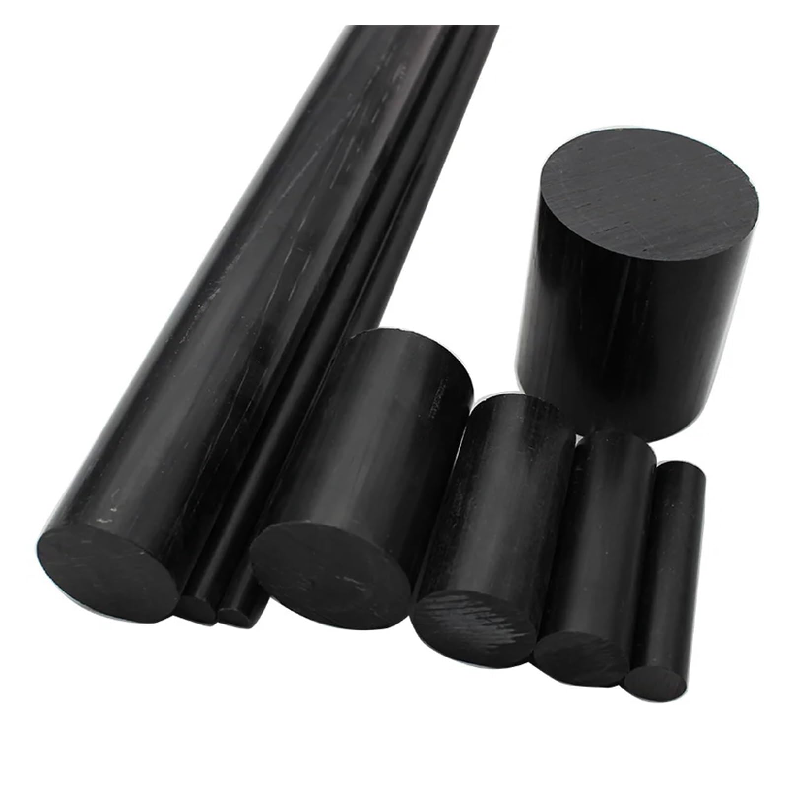 RAHBI Schwarzer ABS-Stab, bearbeitbarer Kunststoff-Rundstab, 6 mm, 8 mm, 10 mm, 12 mm, 15 mm, 20 mm, 25 mm, 30 mm, 35 mm, 40 mm, 45 mm, 50 mm, 60 mm, 65 mm leisurely (Size : 50x500mm 1pc)