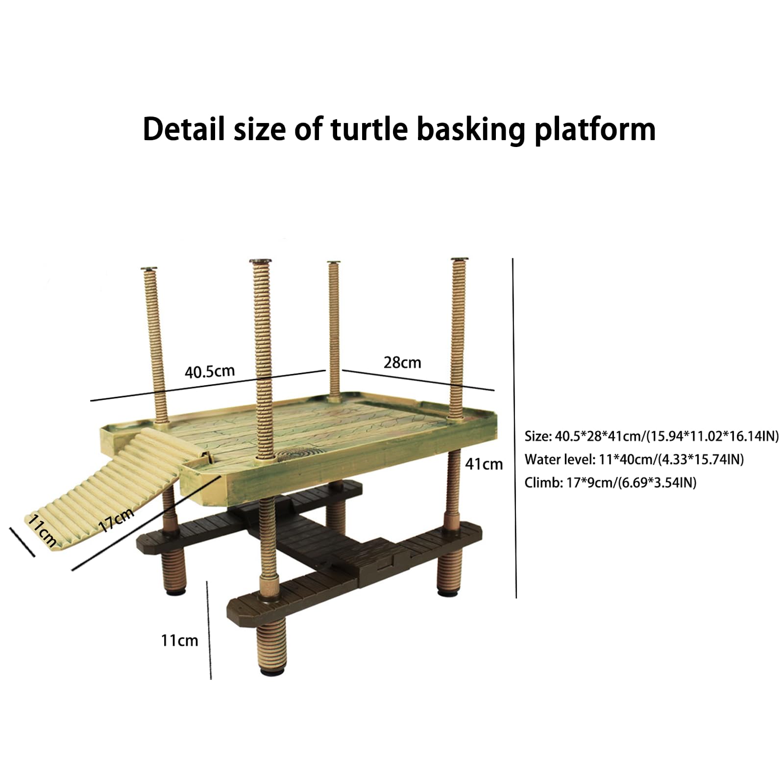 Tortuga Flotante Sol Plataforma, Flotante Sol Tortuga Basking Plataforma Hábitat con Escalera, Tanque Accesorios (Grande)