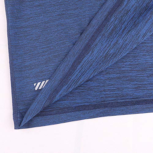 Men's Bodybuilding Long-Sleeve Hoodie Running Sweatshirts Dry Fit Performance Stretchy Polyester and Spandex Color Blue Size L - Image 5