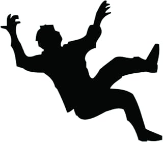 Solo E289 Man Falling Car Sticker, 15 x 15 cm - Black and White