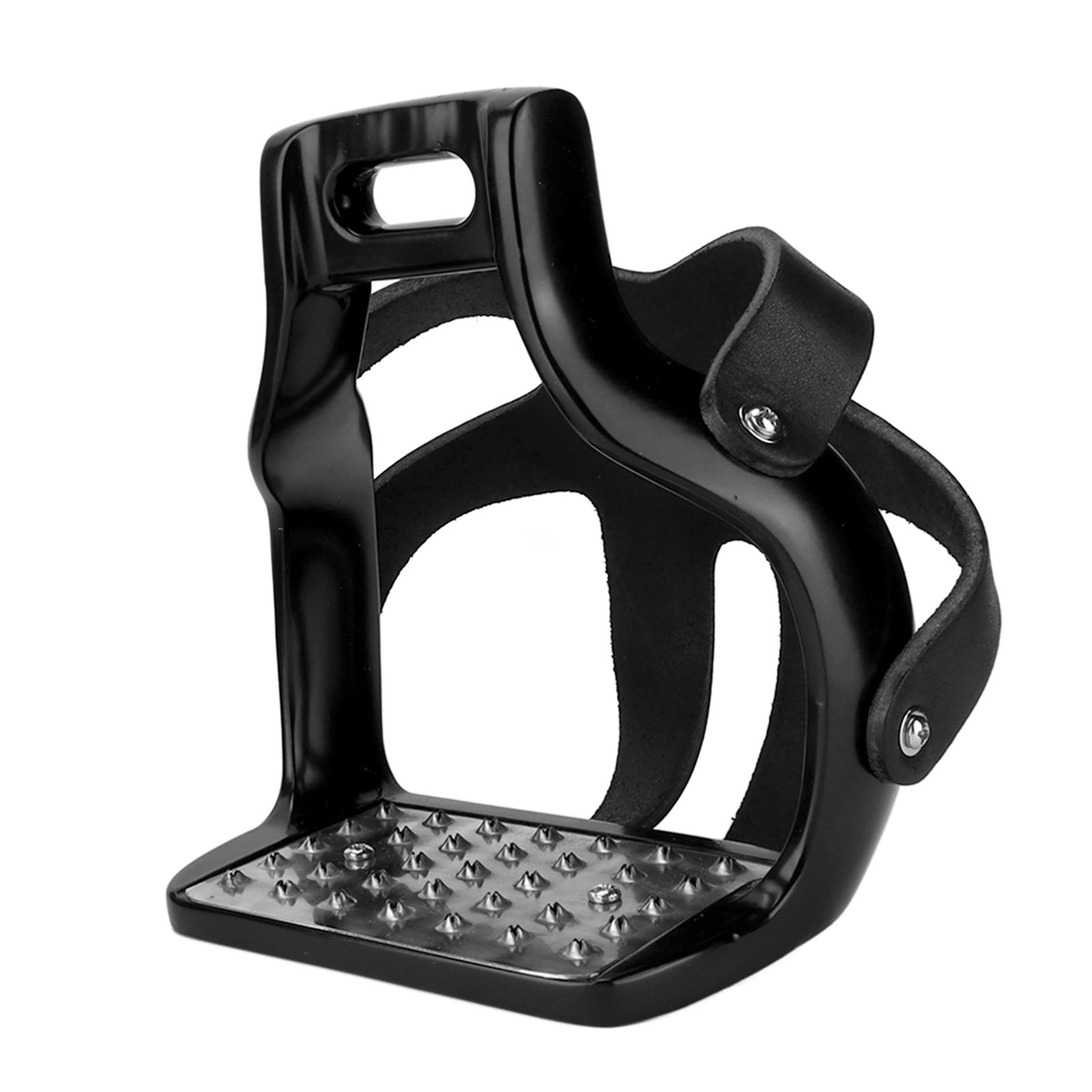 Estribos de equitación de Aluminio Antideslizantes con Cubierta Protectora de Piel de Vaca, Almohadillas para Estribo de Acero Inoxidable Que garantizan un Soporte Seguro del pie,