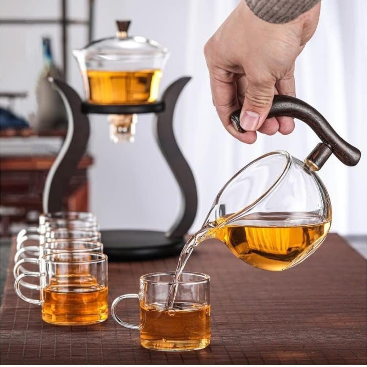 Amazon.co.jp: NIKASIKI 半自動お茶いれ マグネット式 高硼珪酸ガラス