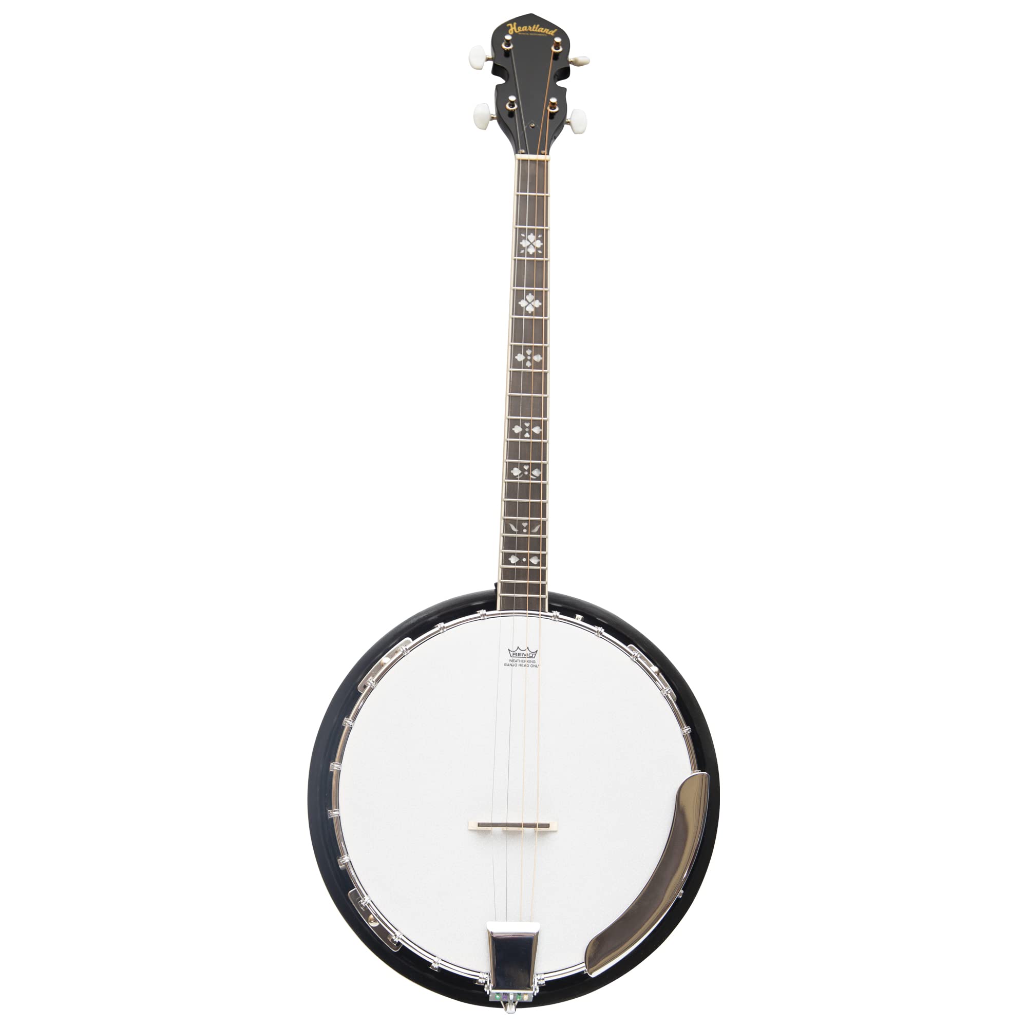 Heartland Banjo ténor irlandais à 4 cordes 19 frettes pour gaucher avec dos massif fermé Finition Sunburst