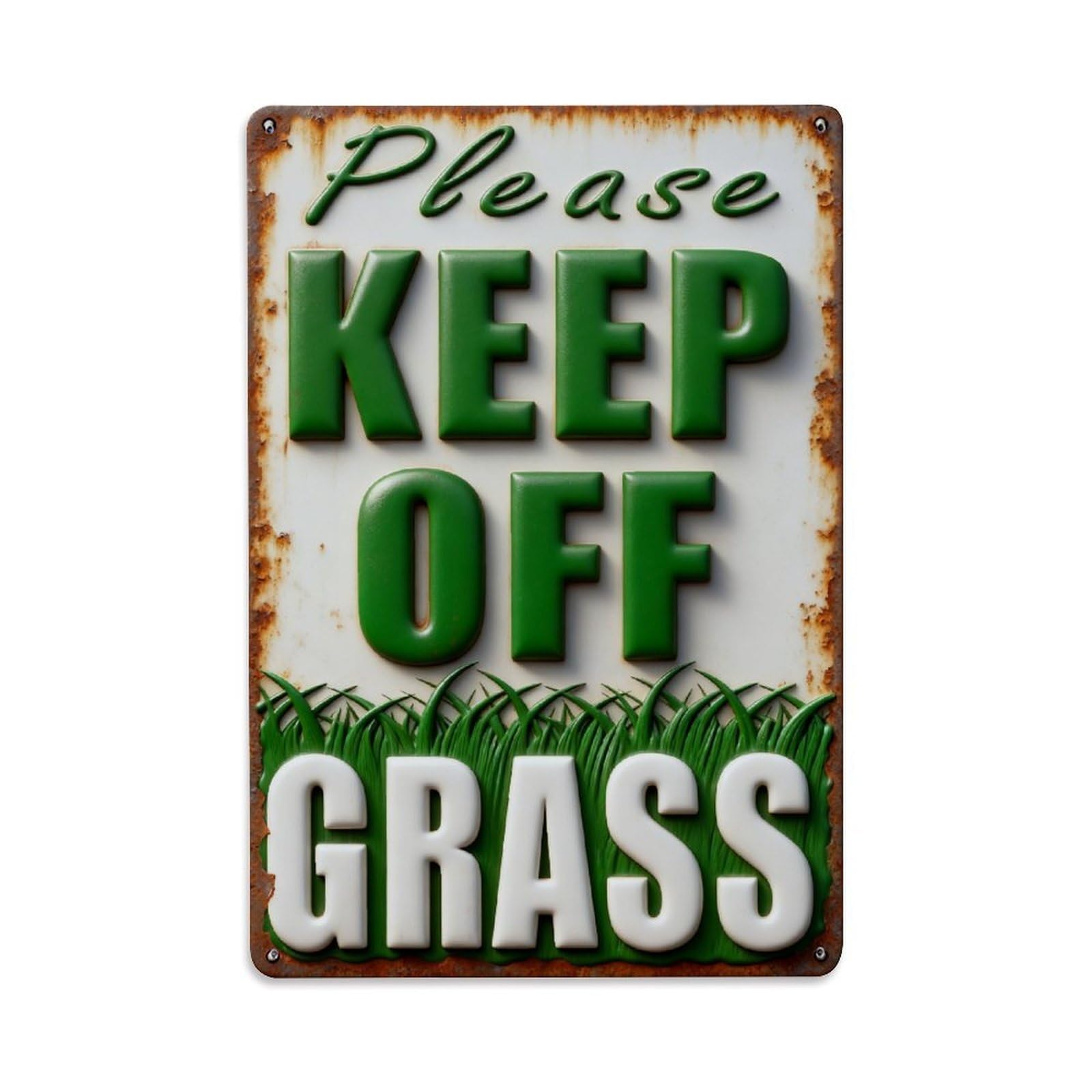 Please Keep Off Grass Vintage Metal Tin Sign Retro Wall Decor, Bar Garage Cafe Kitchen Home Wall Art Poster Decoration 8x12inches
