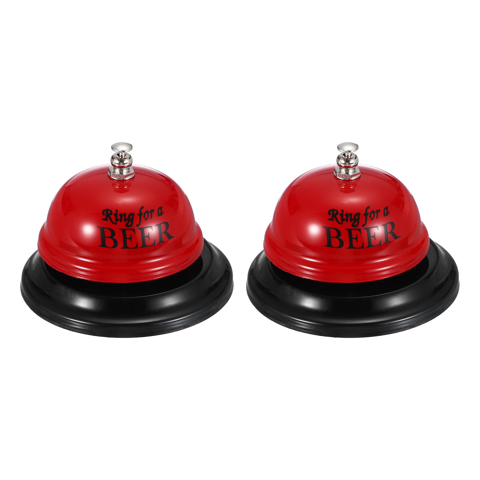 PATIKIL 2Pcs Desk Bell, 3.3" Front Desk Service Call Bell Metal Ringing Loud Clear Reception Counter Bar Ring for Restaurant Hotel Game Classroom Dinner Pet Dog Training(BEER, Red)