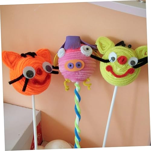 Miniatura 4 de EXCEART 450 piezas de limpiador de tuberías para niños, fluorescente, jumbo, lana artesanal, palillos de chenilla, tallos de chenilla para