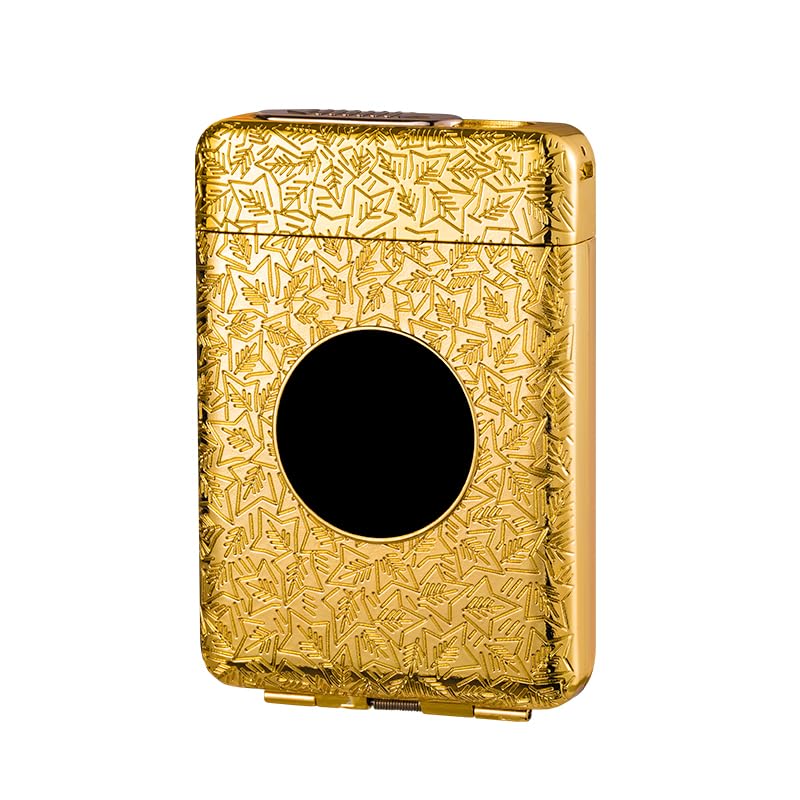 Cigarette Case/Box with USB Tungsten Coil Lighter 2 in 1 Windproof Flameless Lighter Automatic Ejection Holder for 16pcs 85mm Cigarettes Ideal Gift for Women Men Friends (Black)