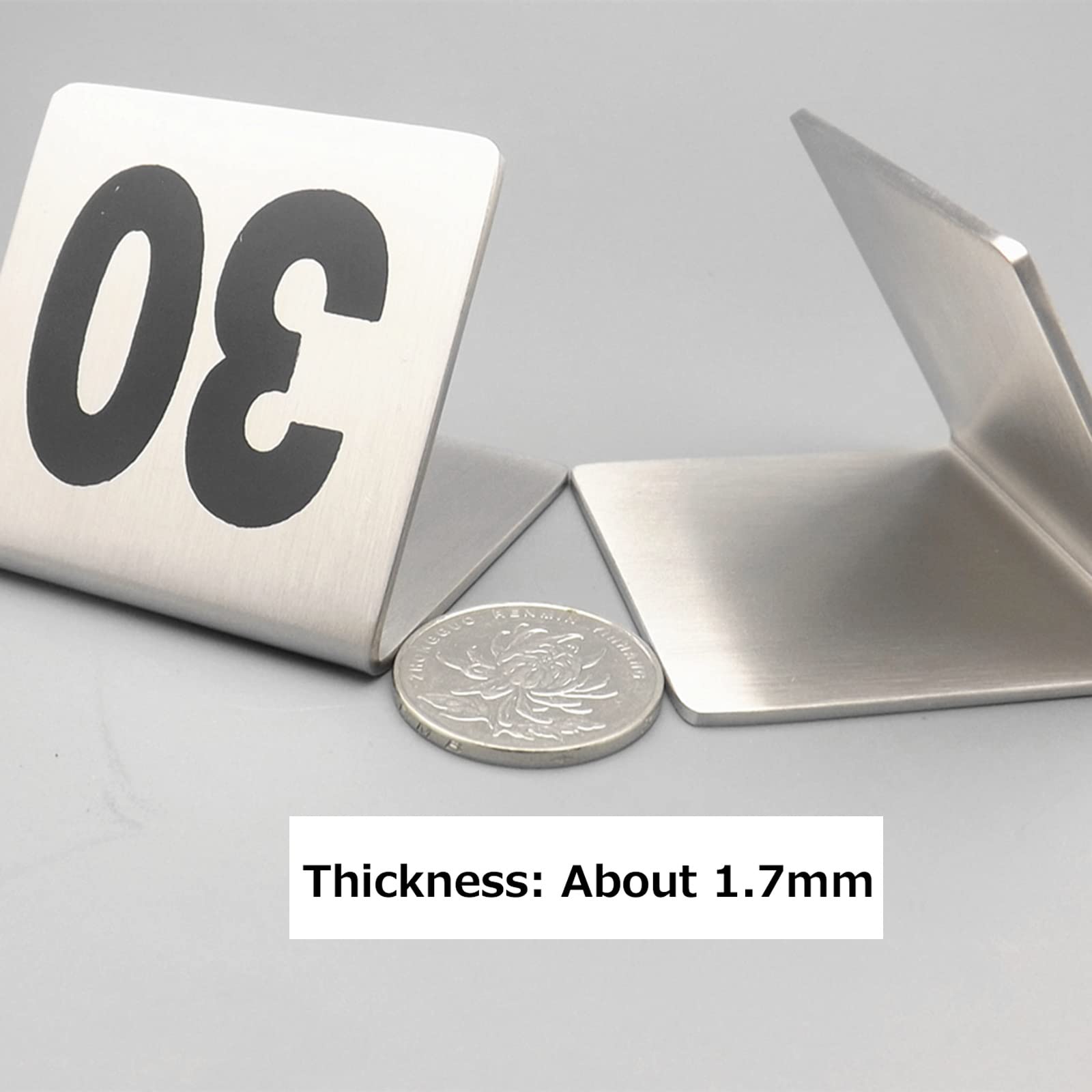 Letreros para mesa de restaurante, soportes para números de mesa estilo carpa de acero inoxidable, usos para restaurantes, cafeterías, pizzerías, número 1-20/50/100, tarjetas de números de mesa a