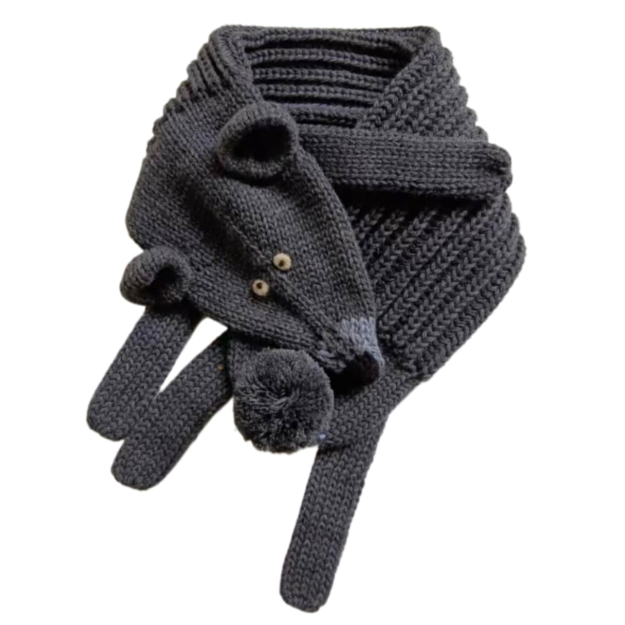 Kids Animal Knit Scarf – Soft Double‑Layer Winter Accessory for Children