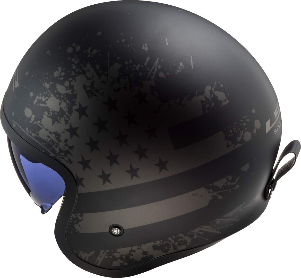 LS2, Casco Moto Jet SPITFIRE BLACK FLAG Matt Black Titanium, L