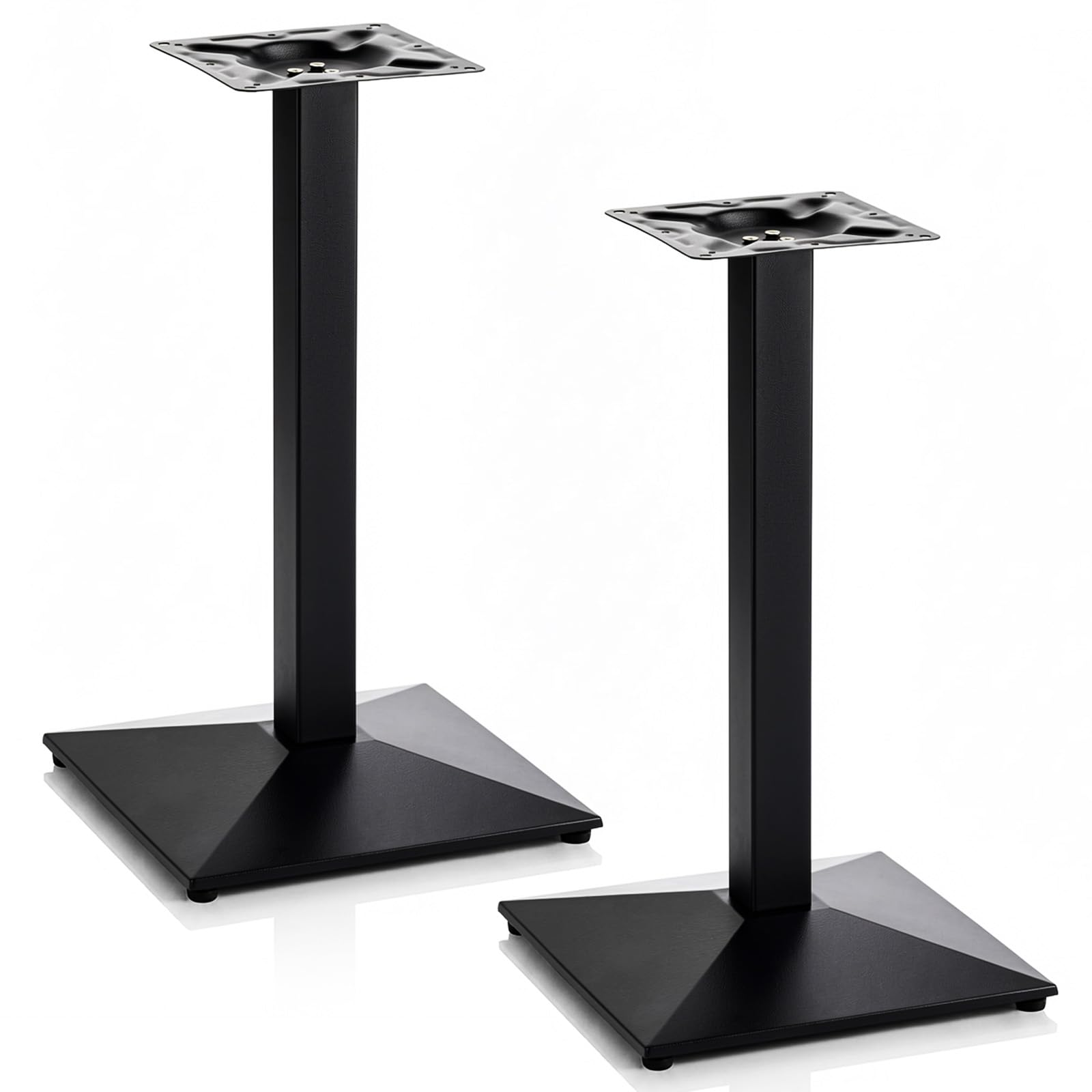 Leinuosen 2 Pack Restaurant Table Base, 16"x16" Iron Square-Base, 28" Tall