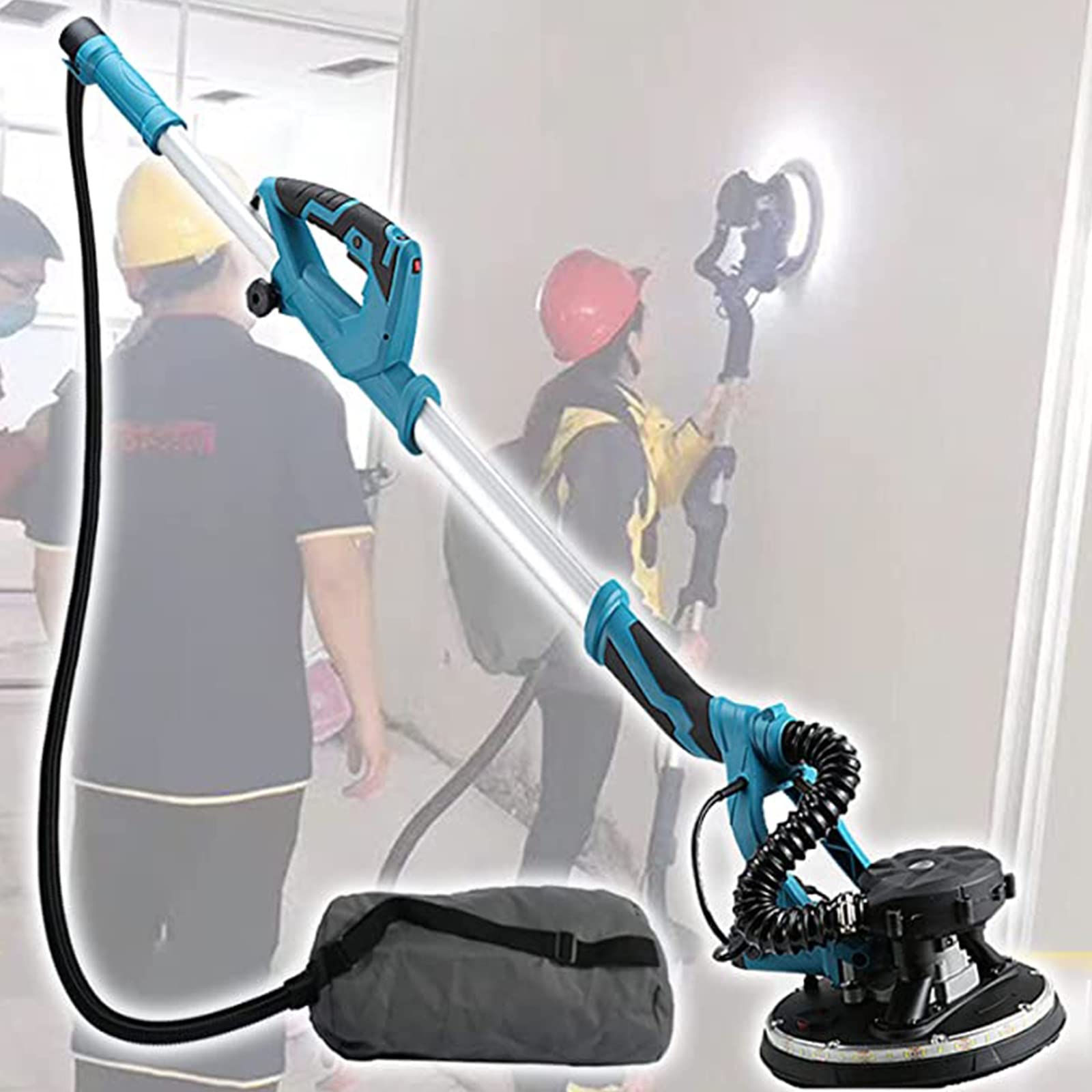 Lijadora De Pared,pulidora De Pared,1800w Lijadora De Techo,5 Velocidades Ajustables,lijadora Jirafa, para Lijar Techos Y Paredes, con Luz Led Y Bolsa De Vacío,Sander+20sandpad
