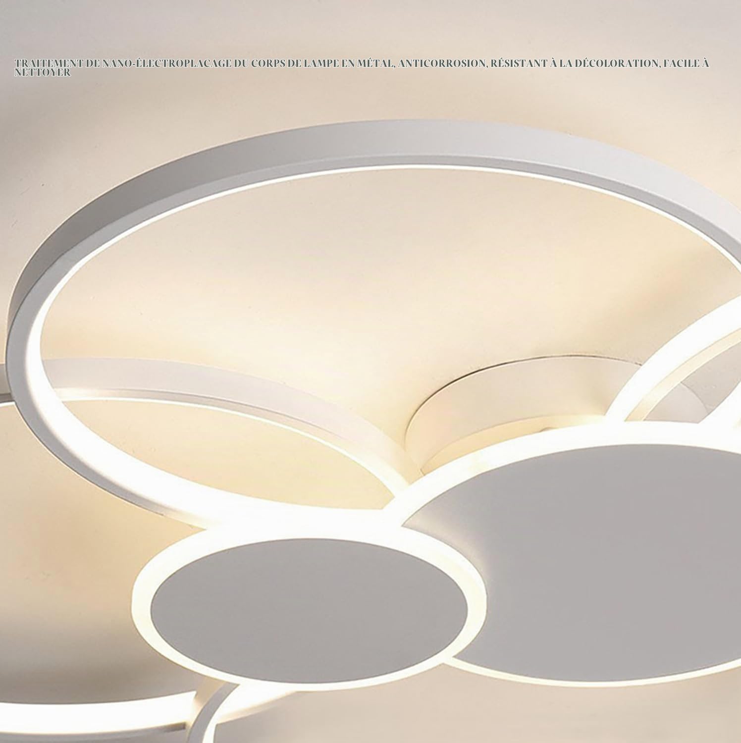 Plafonnier LED,Lumières du Salon Dimmable Plafonnier de Salon avec Télécommande Moderne Créatif Design Métal Acrylique Plafond Lampe,Intérieur Éclairage de plafond (Blanc, 100cm/96W)